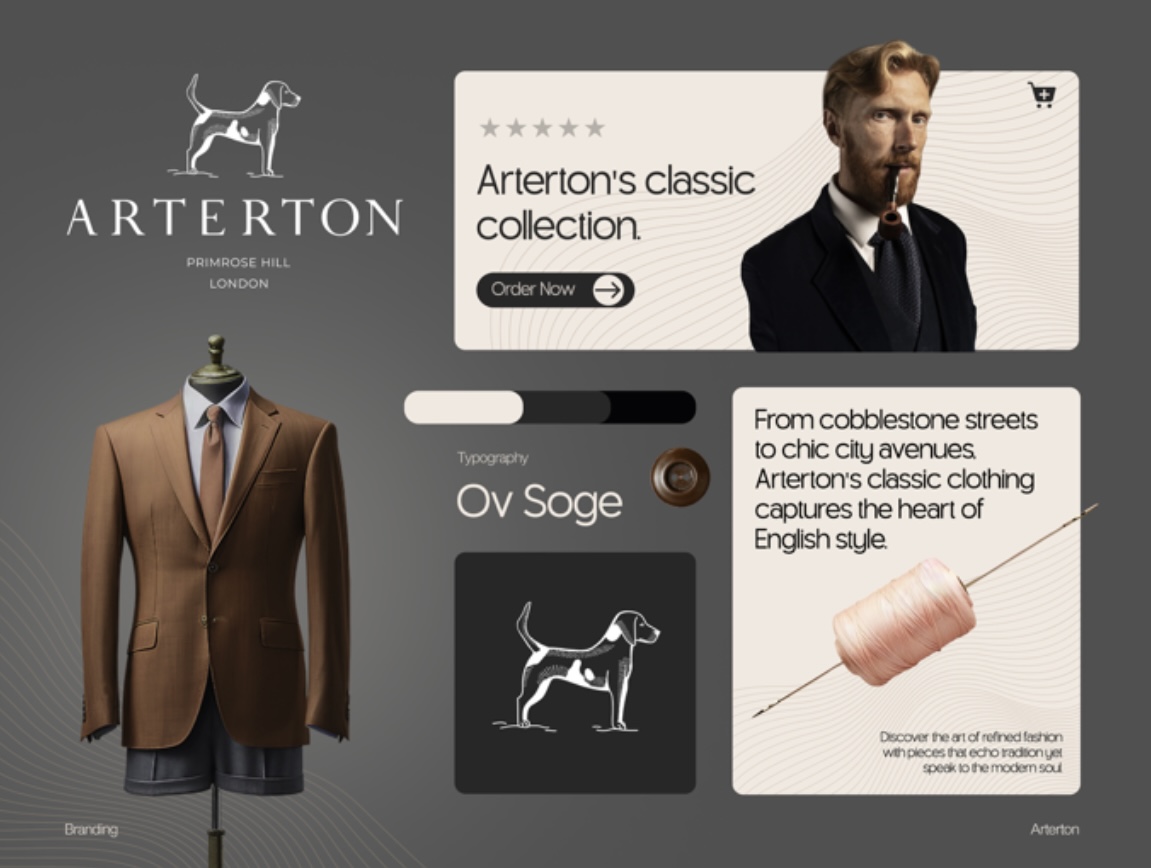 Luxury menswear brand landing page