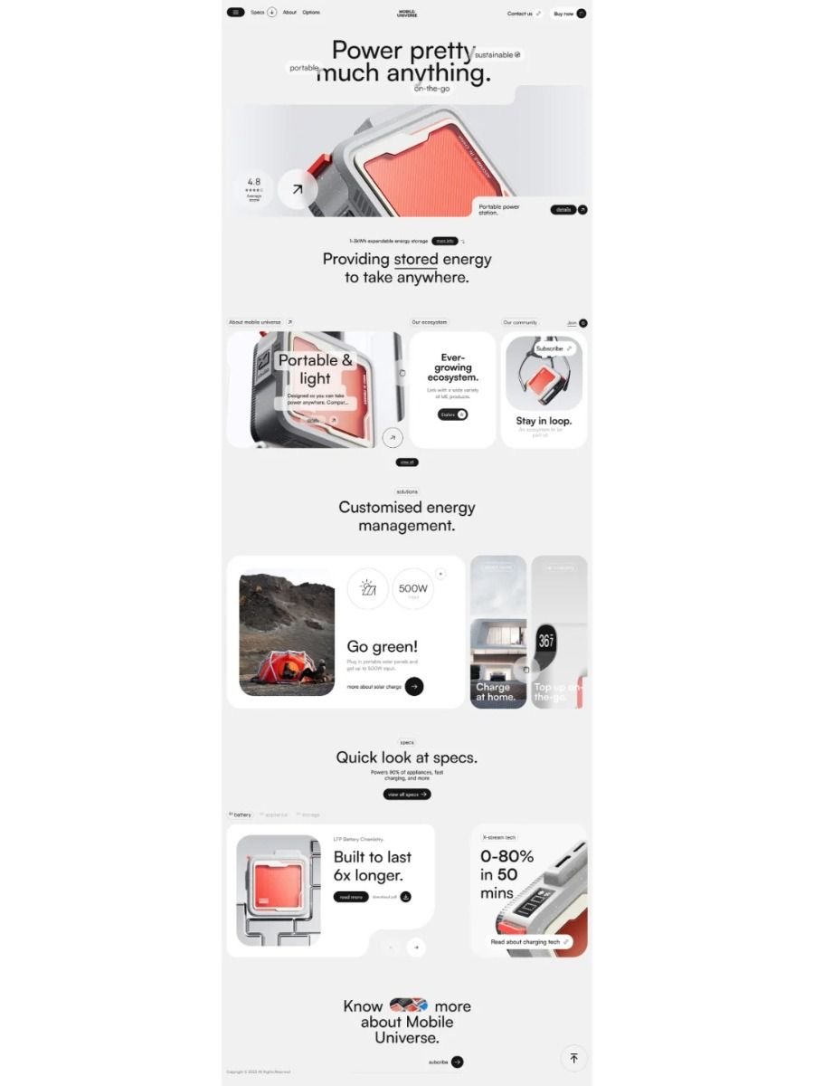 Tech product long one-page website